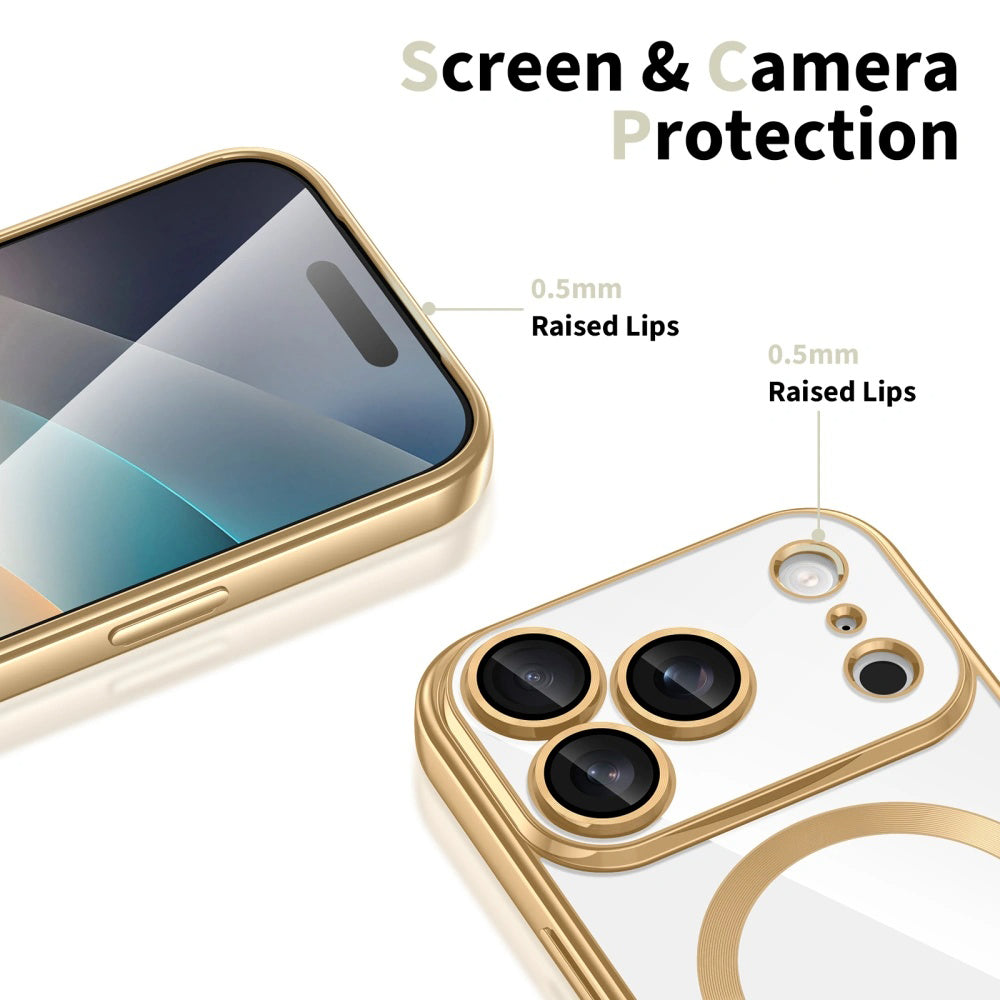 Husa de protectie Techsuit Luxury Crystal MagSafe compatibil cu iPhone 18 Pro / iPhone 17 Pro, Roz