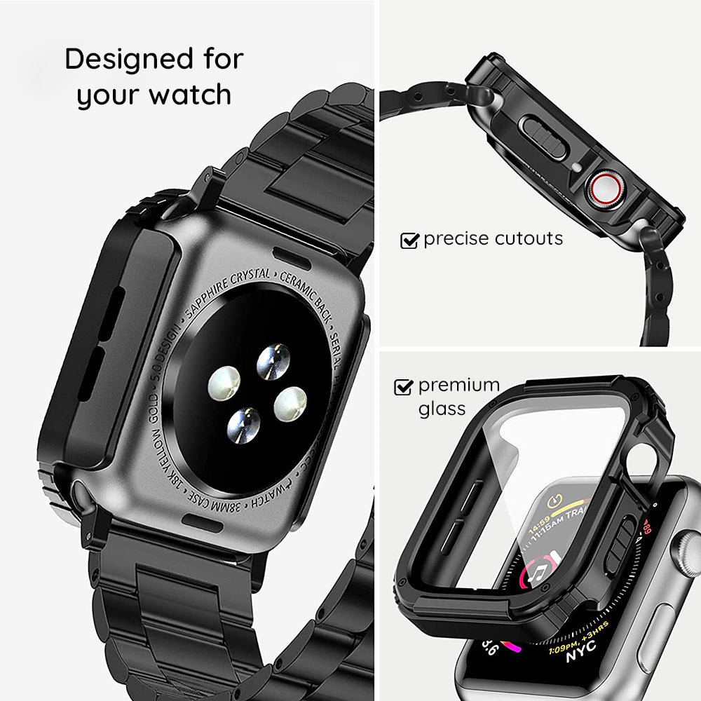 Lito - Watch Armor 360 Case + Screen Protector - Apple Watch 1 / 2 / 3 (38mm) - Blue