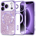 Husa de protectie Techsuit Luxury Glitter MagSafe compatibil cu iPhone 18 Pro / iPhone 17 Pro, Mov deschis