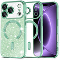 Husa de protectie Techsuit Luxury Glitter MagSafe compatibil cu iPhone 18 Pro / iPhone 17 Pro, Verde deschis