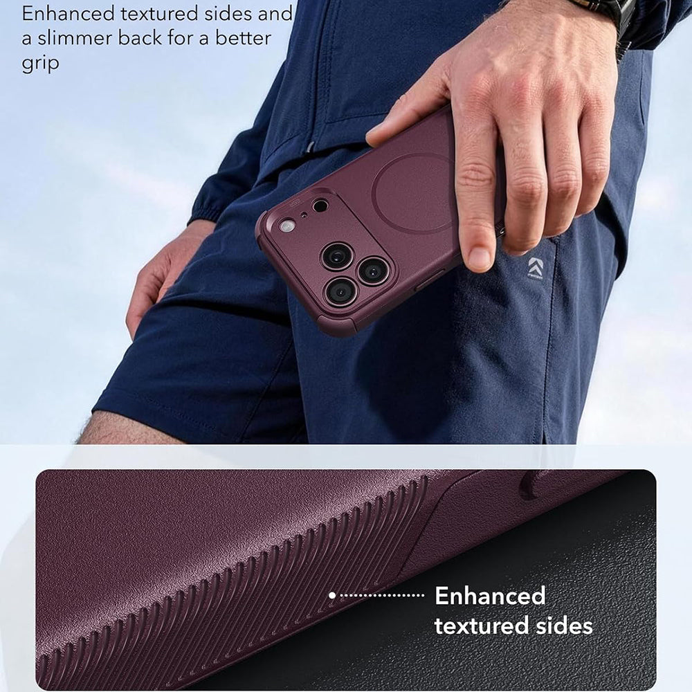 Husa de protectie ESR Cyber Halolock compatibil cu iPhone 18 Pro / iPhone 17 Pro, Bordo