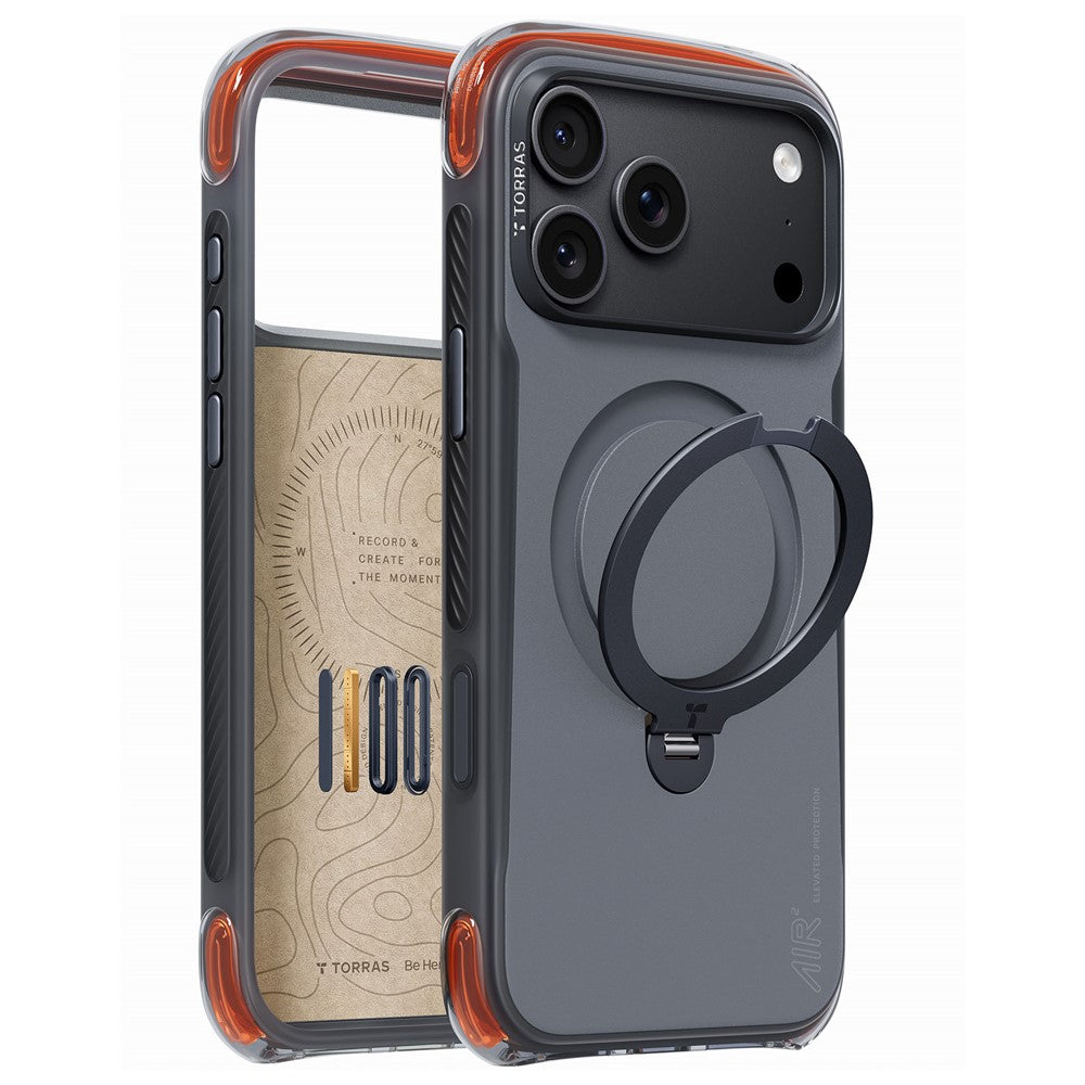 Husa de protectie Torras Ostand Q3 Air Pro compatibil cu iPhone 18 Pro Max / iPhone 17 Pro Max, Negru