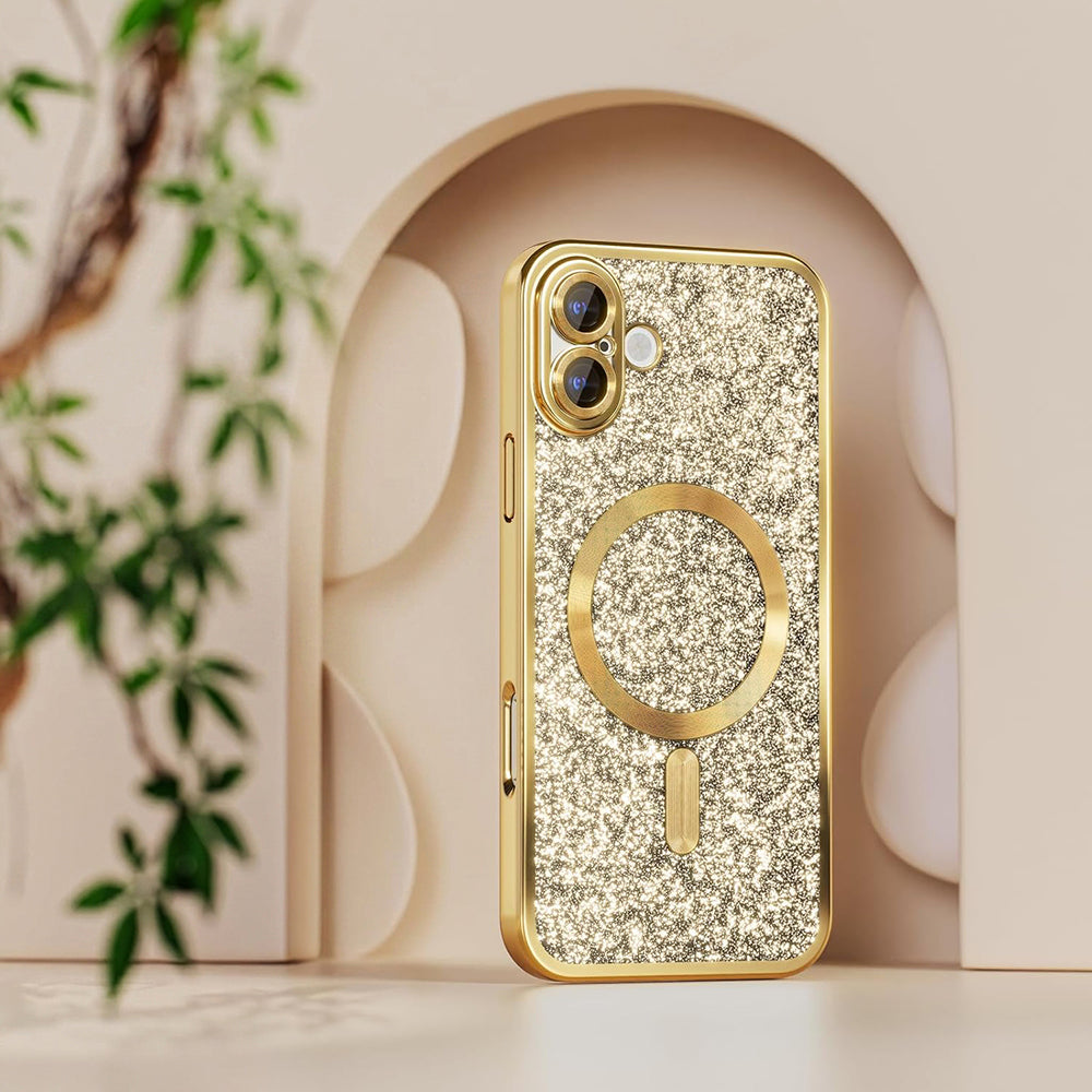 Husa de protectie Techsuit Luxury Glitter MagSafe compatibil cu iPhone 18 Pro Max / iPhone 17 Pro Max, Albastru