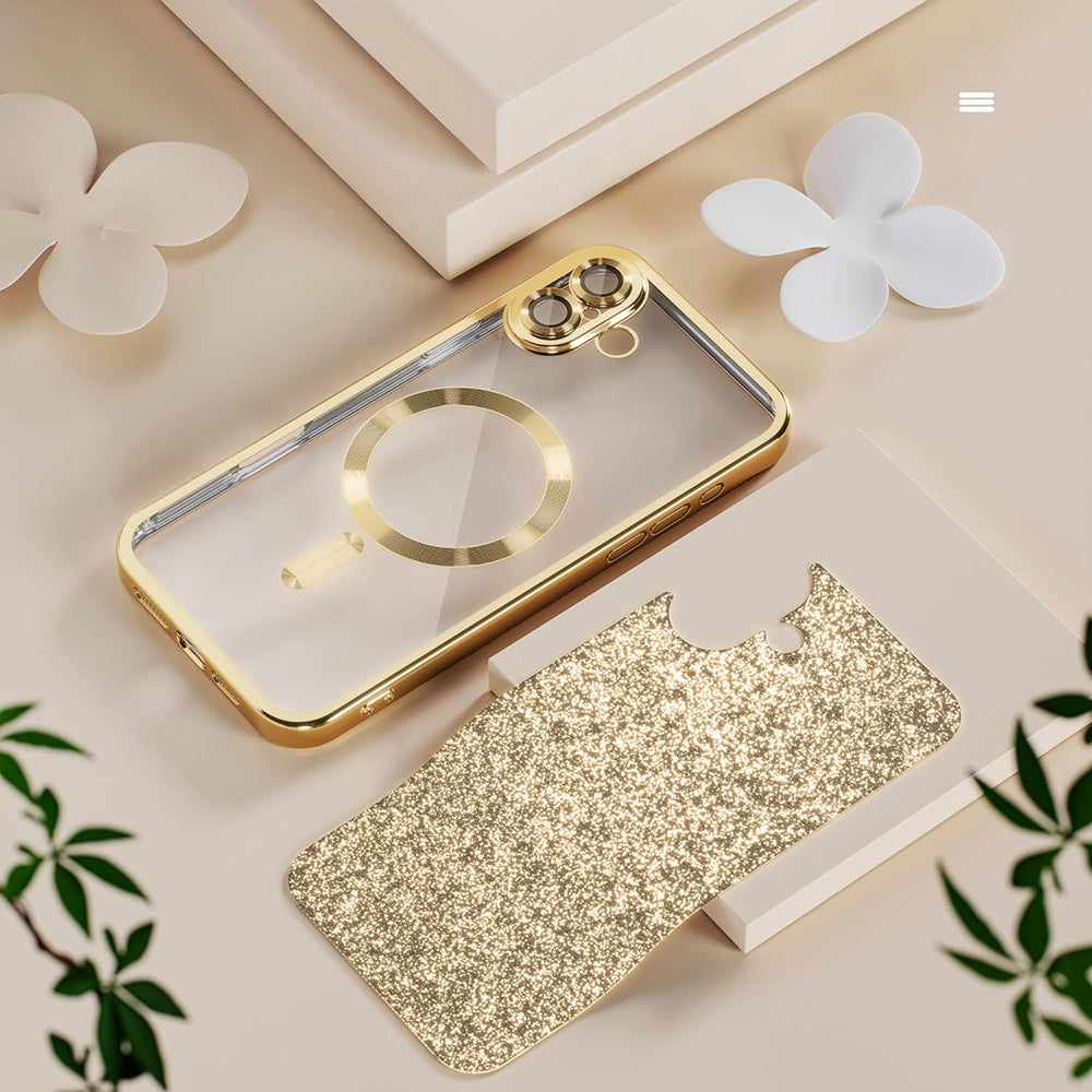 Husa de protectie Techsuit Luxury Glitter MagSafe compatibil cu Samsung Galaxy A27 5G, Auriu