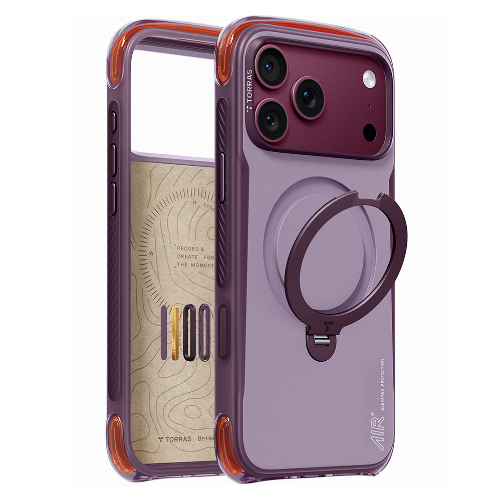 Husa de protectie Torras Ostand Q3 Air Pro compatibil cu iPhone 18 Pro / iPhone 17 Pro, Mov