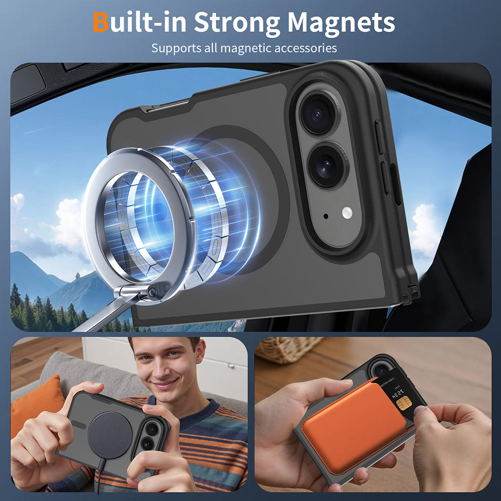 Husa de protectie Techsuit PureFrost MagSafe compatibil cu iPhone Duo, Negru