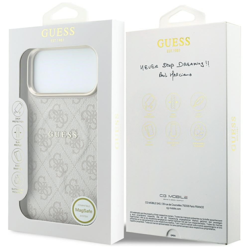 Husa de protectie Guess 4G Embossed Classic compatibil cu iPhone 18 Pro Max / iPhone 17 Pro Max, Roz
