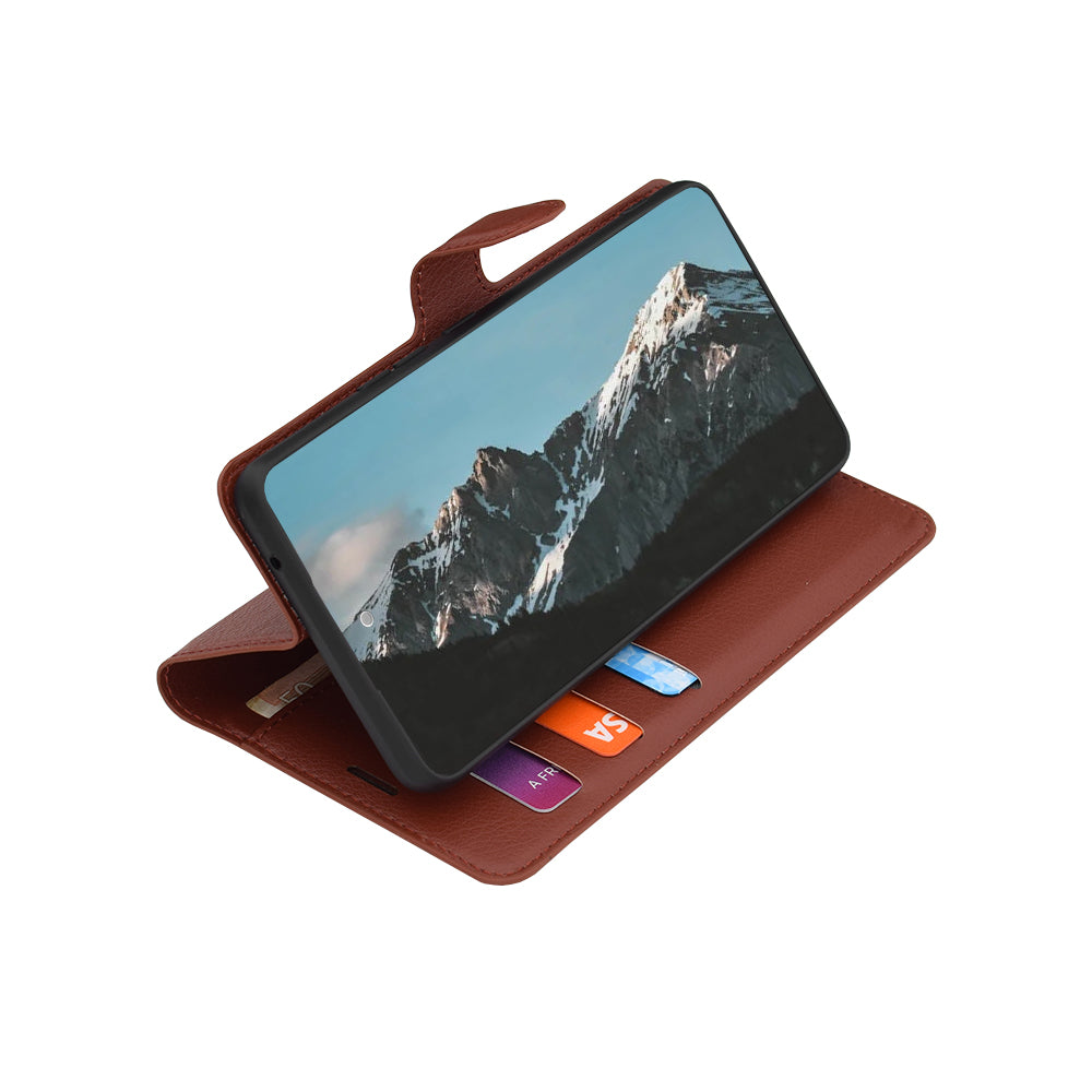 Husa de protectie Techsuit Leather Folio compatibil cu Honor 600 Smart, Maro