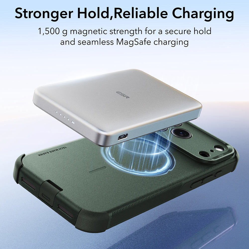 Husa de protectie ESR Cyber Halolock compatibil cu iPhone 17 Pro / iPhone 18 Pro, Verde