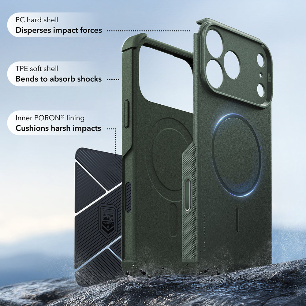Husa de protectie ESR Cyber Halolock compatibil cu iPhone 17 Pro / iPhone 18 Pro, Verde