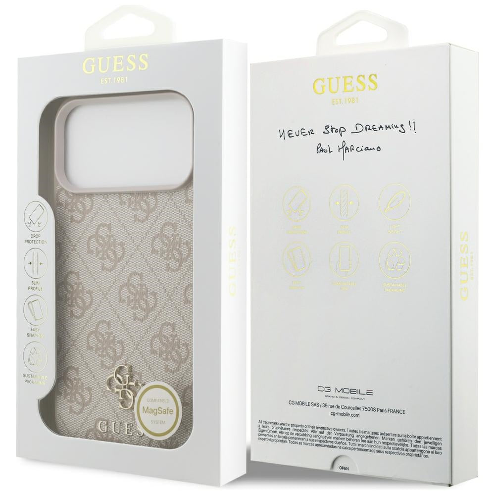 Husa de protectie Guess Hardcase 4G compatibil cu iPhone 18 Pro Max / iPhone 17 Pro Max, Roz