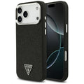 Husa de protectie Guess Glitter Triangle Logo compatibil cu iPhone 18 Pro Max / iPhone 17 Pro Max, Negru