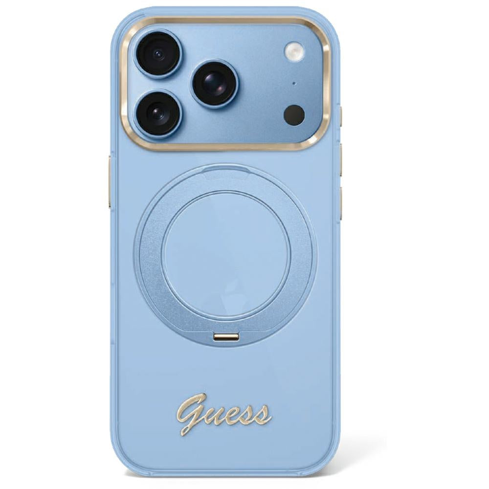 Husa de protectie Guess Ring Stand compatibil cu iPhone 18 Pro Max / iPhone 17 Pro Max, Albastru