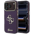 Husa de protectie Guess IML 4G Metal Script compatibil cu iPhone 18 Pro / iPhone 17 Pro, Bordo