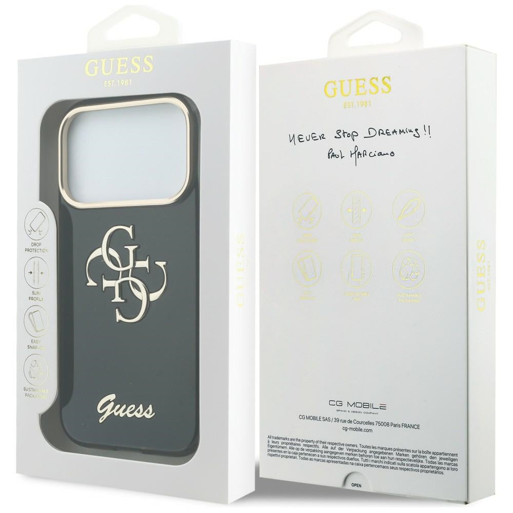 Husa de protectie Guess IML 4G Metal Script compatibil cu iPhone 18 Pro Max / iPhone 17 Pro Max, Negru