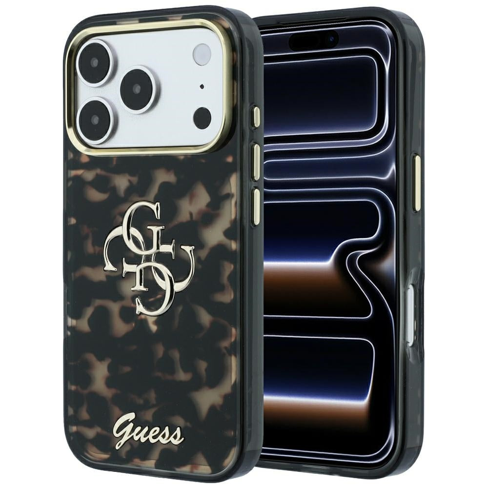 Husa de protectie Guess IML 4G Metal Script compatibil cu iPhone 17 Pro Max / iPhone 18 Pro Max, Maro