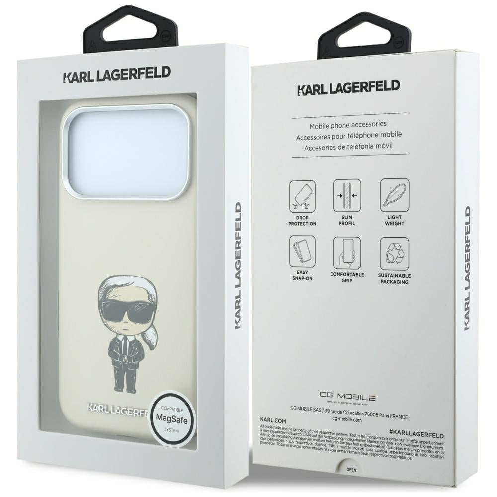 Husa de protectie Karl Lagerfeld compatibil cu iPhone 18 Pro / iPhone 17 Pro, Bej