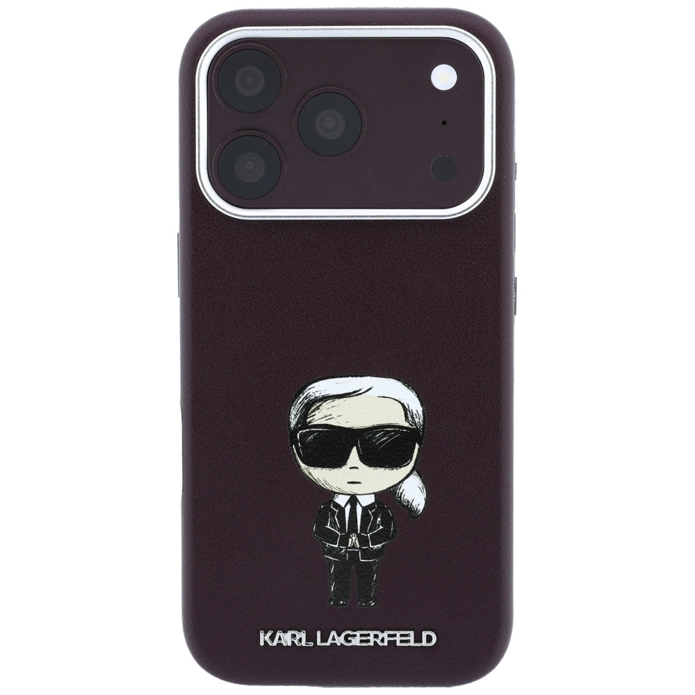 Husa de protectie Karl Lagerfeld compatibil cu iPhone 18 Pro / iPhone 17 Pro, Roșu Burgundy