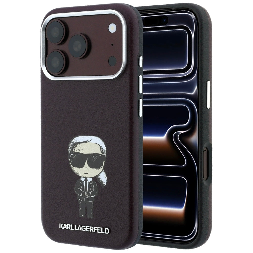 Husa de protectie Karl Lagerfeld compatibil cu iPhone 17 Pro Max / iPhone 18 Pro Max, Bordo