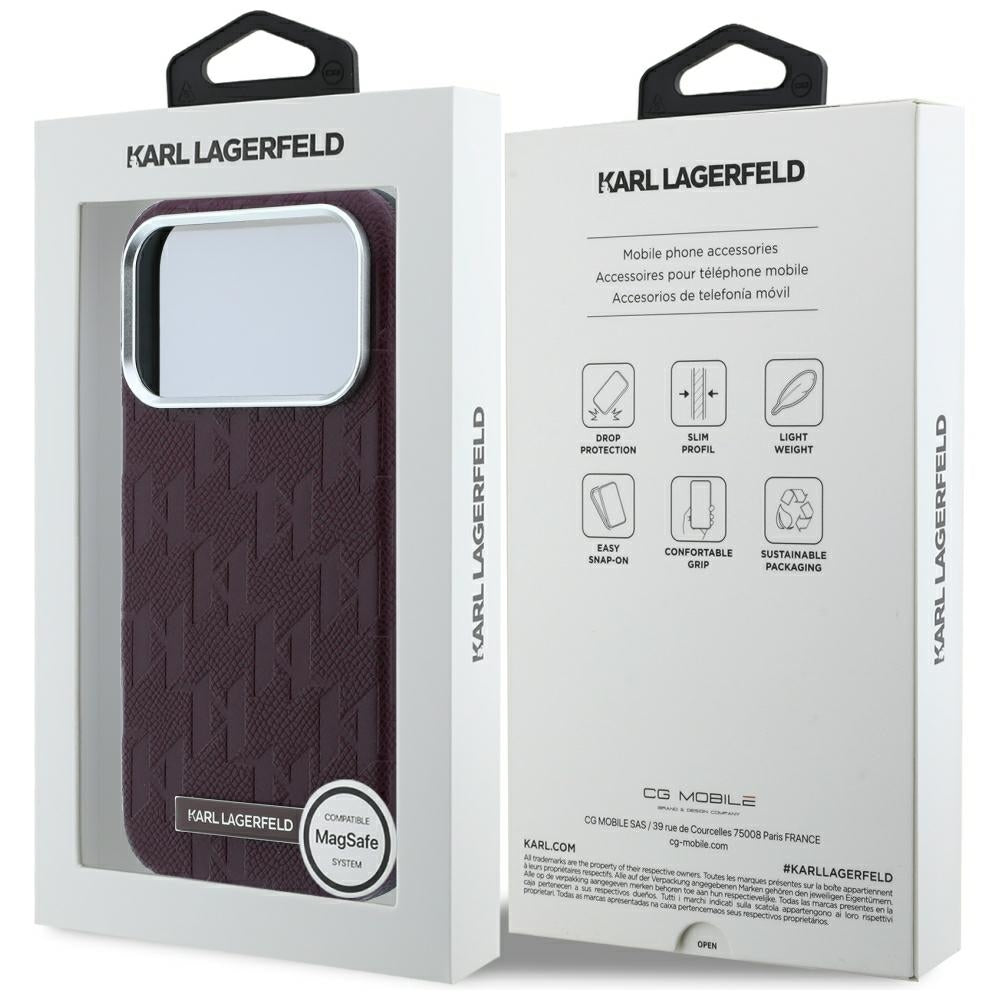 Husa de protectie Karl Lagerfeld compatibil cu iPhone 17 Pro Max / iPhone 18 Pro Max, Bordo