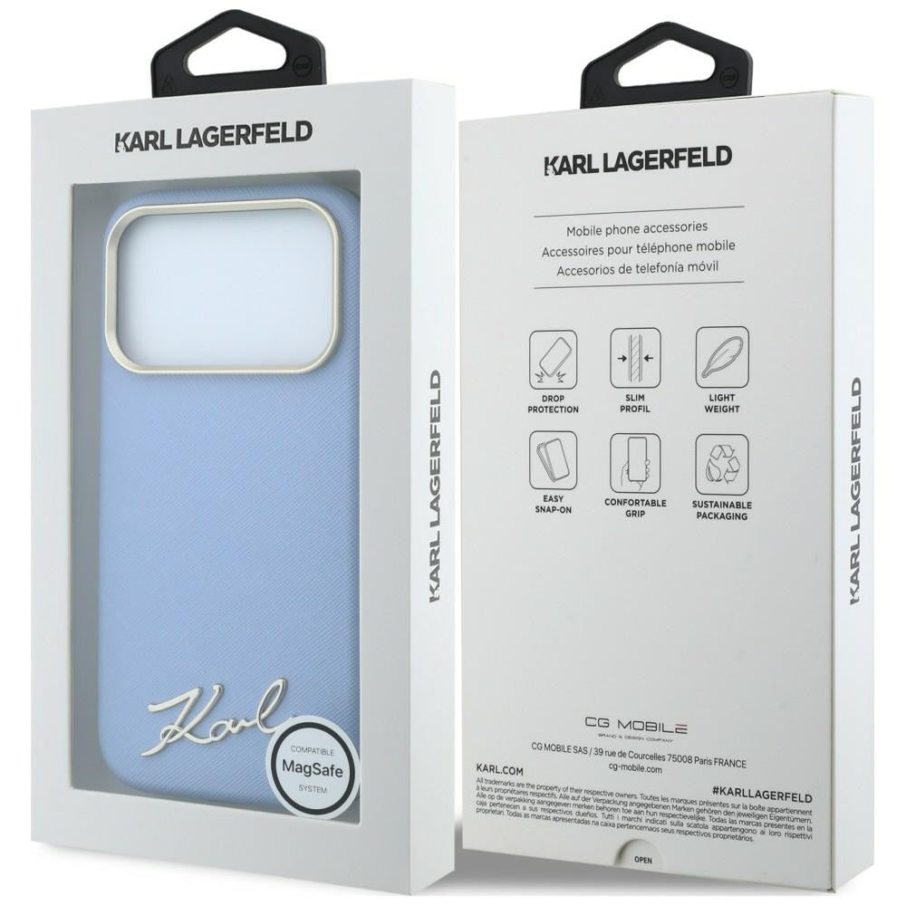 Husa de protectie Karl Lagerfeld compatibil cu iPhone 18 Pro / iPhone 17 Pro, Albastru
