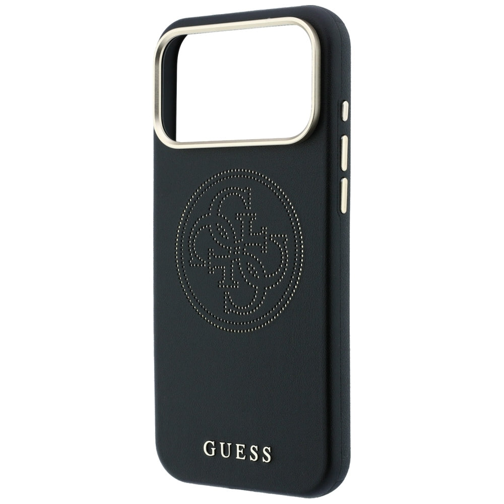 Husa de protectie Guess Leather Perforated 4G MagSafe compatibil cu iPhone 17 Pro Max / iPhone 18 Pro Max, Negru