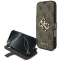 Husa de protectie Guess Book 4G compatibil cu iPhone 18 Pro Max / iPhone 17 Pro Max, Maro