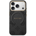 Husa de protectie Guess 4G Embossed Ring compatibil cu iPhone 18 Pro Max / iPhone 17 Pro Max, Negru