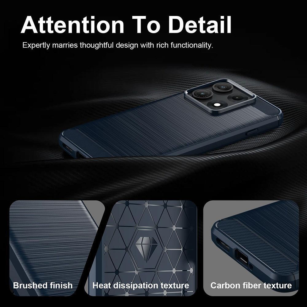 Husa de protectie Techsuit Carbon Silicone compatibil cu Motorola Edge 70 Max, Albastru