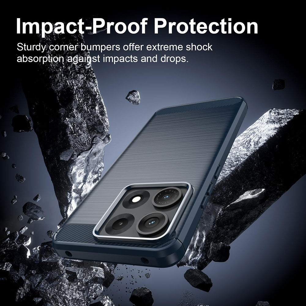 Husa de protectie Techsuit Carbon Silicone compatibil cu Motorola Edge 70 Max, Albastru