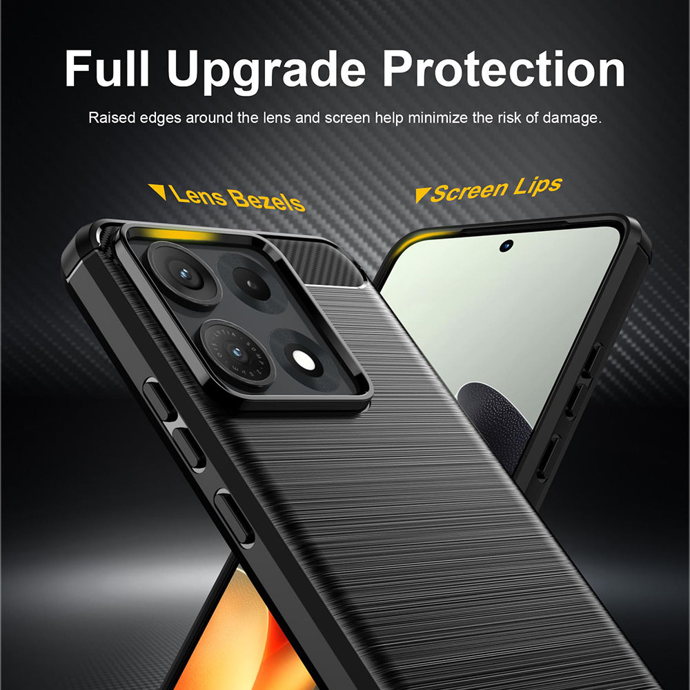 Husa de protectie Techsuit Carbon Silicone compatibil cu Motorola Edge 70 Max, Negru