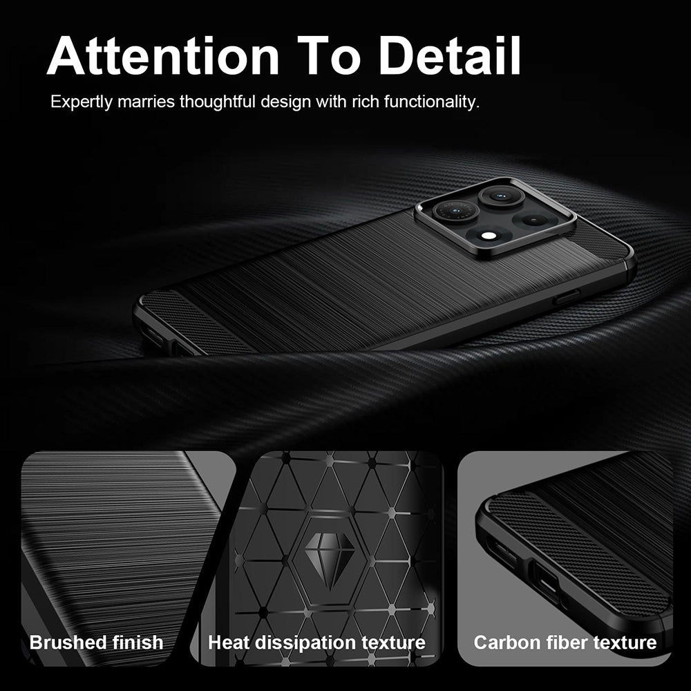 Husa de protectie Techsuit Carbon Silicone compatibil cu Motorola Edge 70 Max, Negru