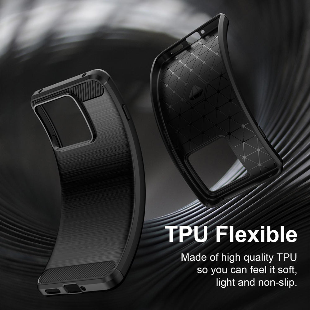 Husa de protectie Techsuit Carbon Silicone compatibil cu Motorola Edge 70 Max, Negru