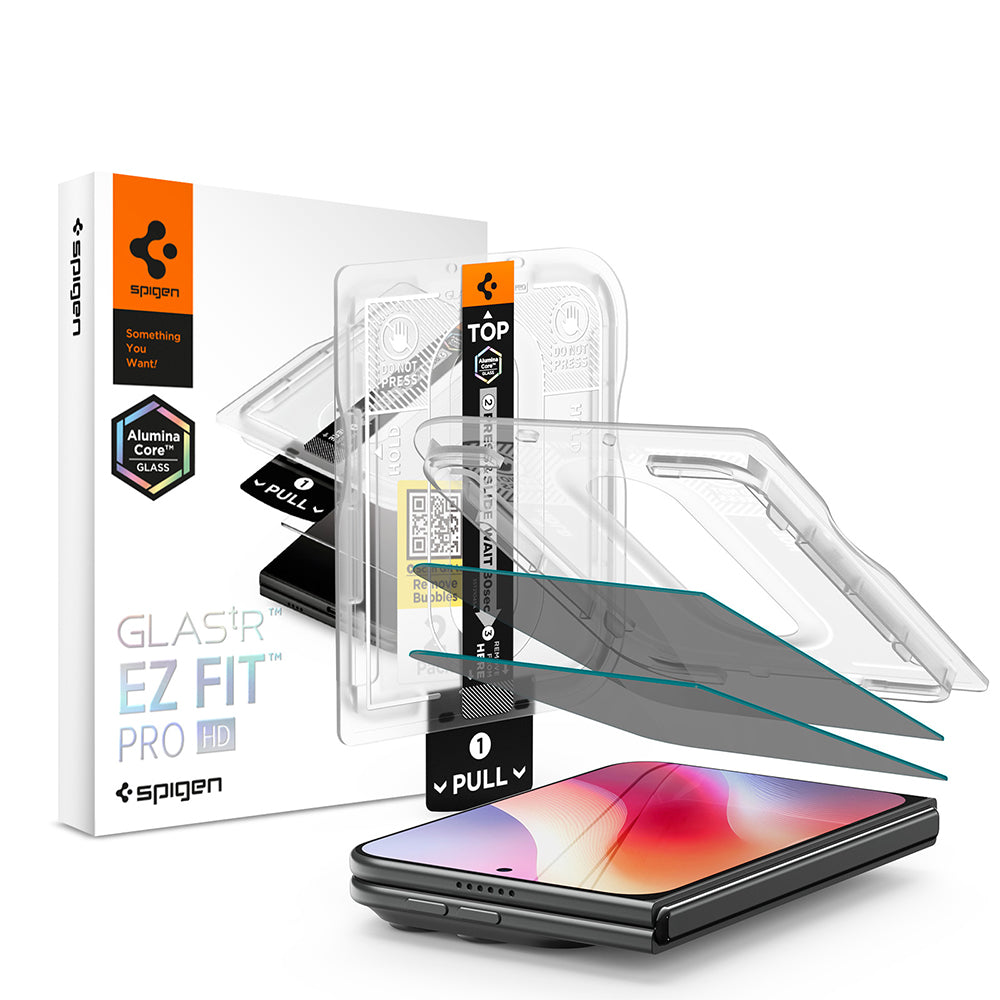 Folie de protectie Spigen Glas.tR EZ-FIT Pro HD compatibil cu iPhone Duo, Privacy