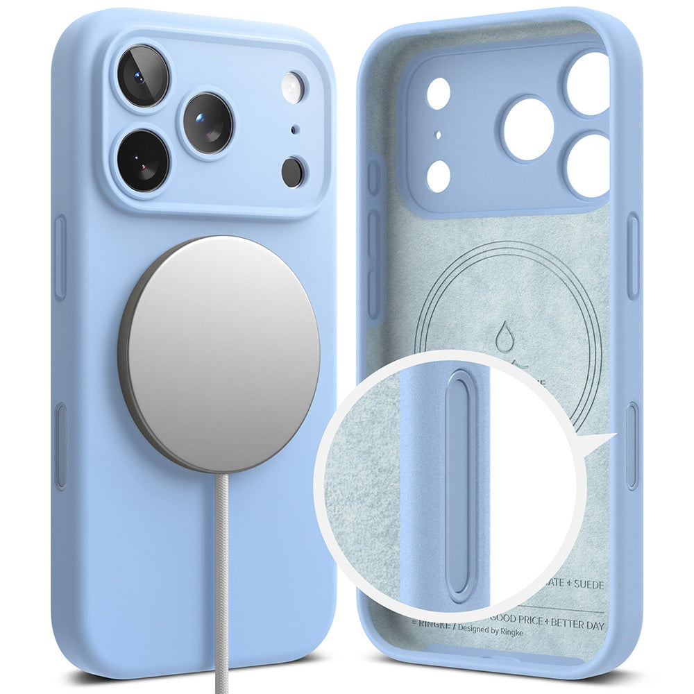 Husa de protectie Ringke Silicone MagSafe compatibil cu iPhone 18 Pro, Albastru