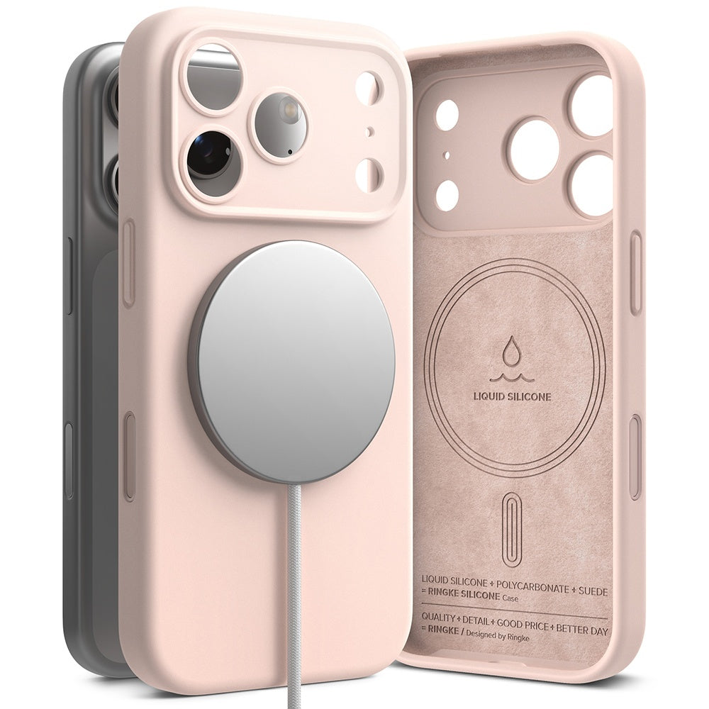 Husa de protectie Ringke Silicone MagSafe compatibil cu iPhone 18 Pro, Roz