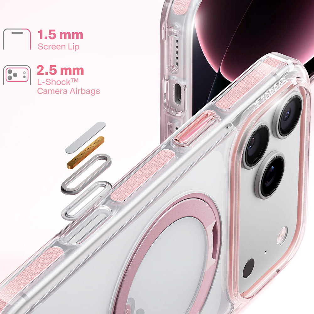 Husa de protectie Torras Ostand O3 Light compatibil cu iPhone 18 Pro Max / iPhone 17 Pro Max, Transparent