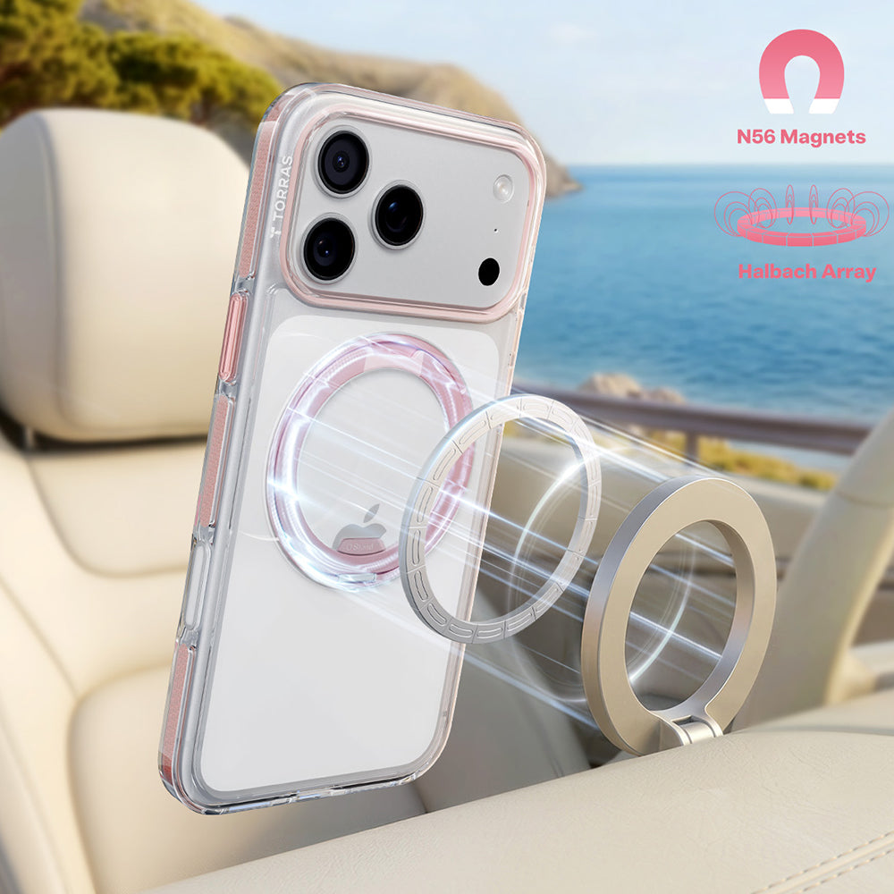 Husa de protectie Torras Ostand O3 Light compatibil cu iPhone 18 Pro Max / iPhone 17 Pro Max, Transparent