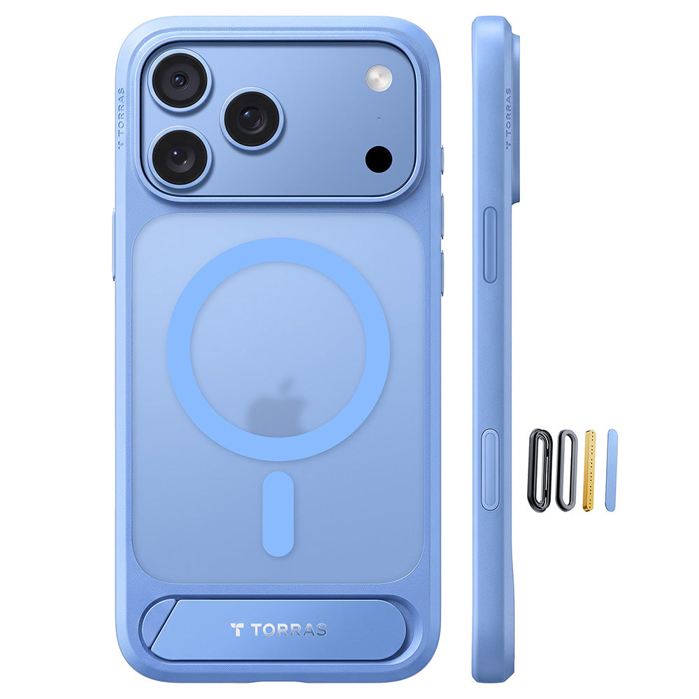 Husa de protectie Torras Ostand L1 Guardian compatibil cu iPhone 18 Pro Max / iPhone 17 Pro Max, Albastru