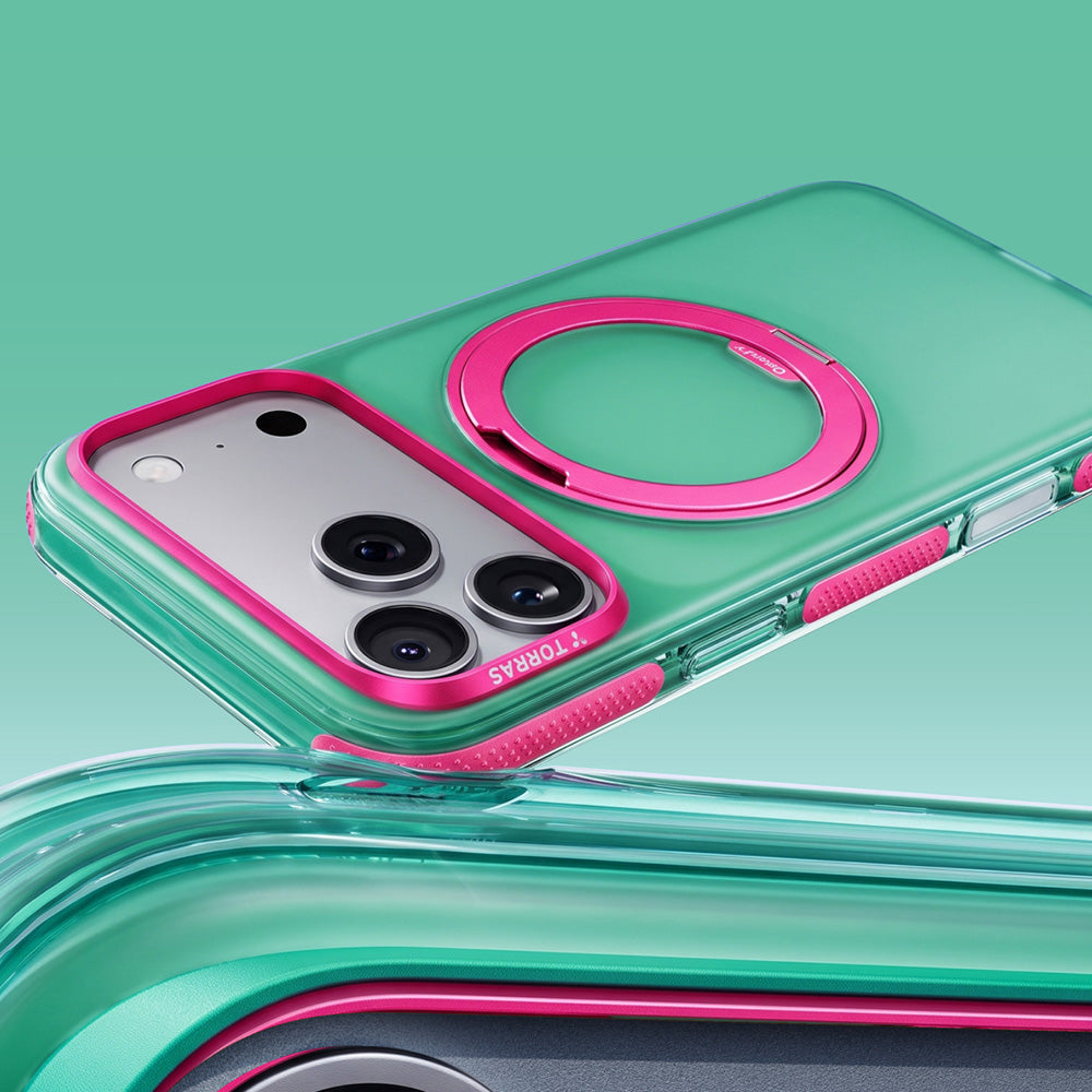 Husa de protectie Torras Ostand O3 compatibil cu iPhone 18 Pro / iPhone 17 Pro, Verde