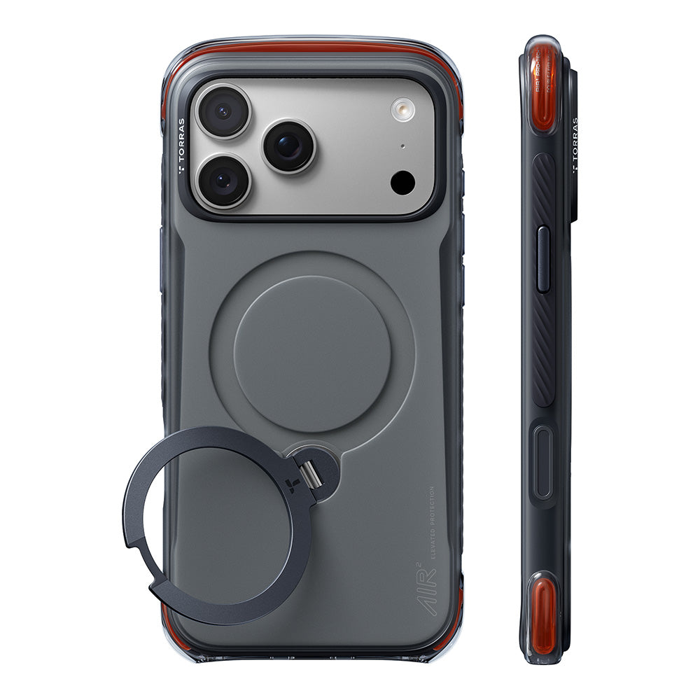 Husa de protectie Torras Ostand Q3 Air Pro compatibil cu iPhone 18 Pro Max / iPhone 17 Pro Max, Negru