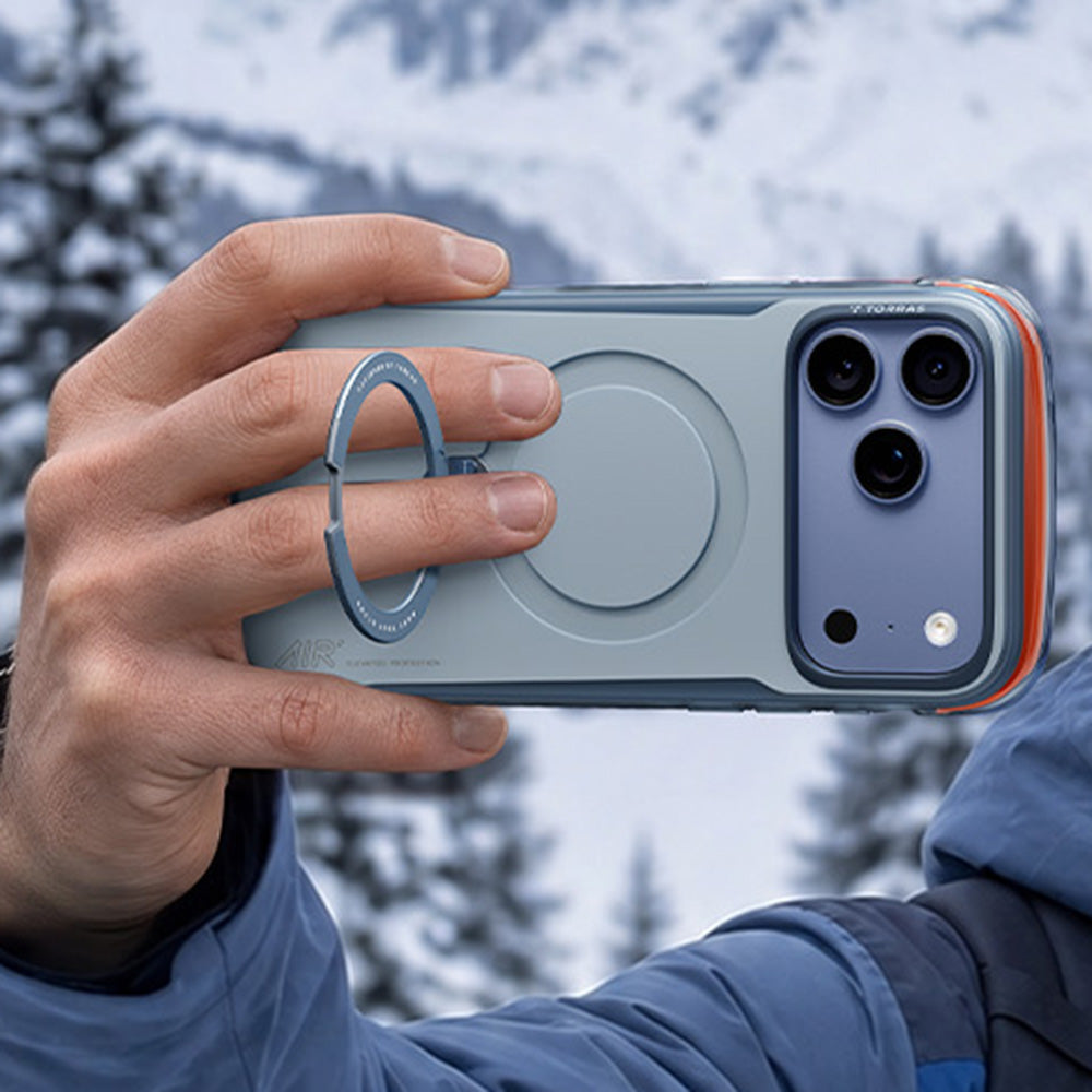 Husa de protectie Torras Ostand Q3 Air Pro compatibil cu iPhone 18 Pro Max / iPhone 17 Pro Max, Albastru
