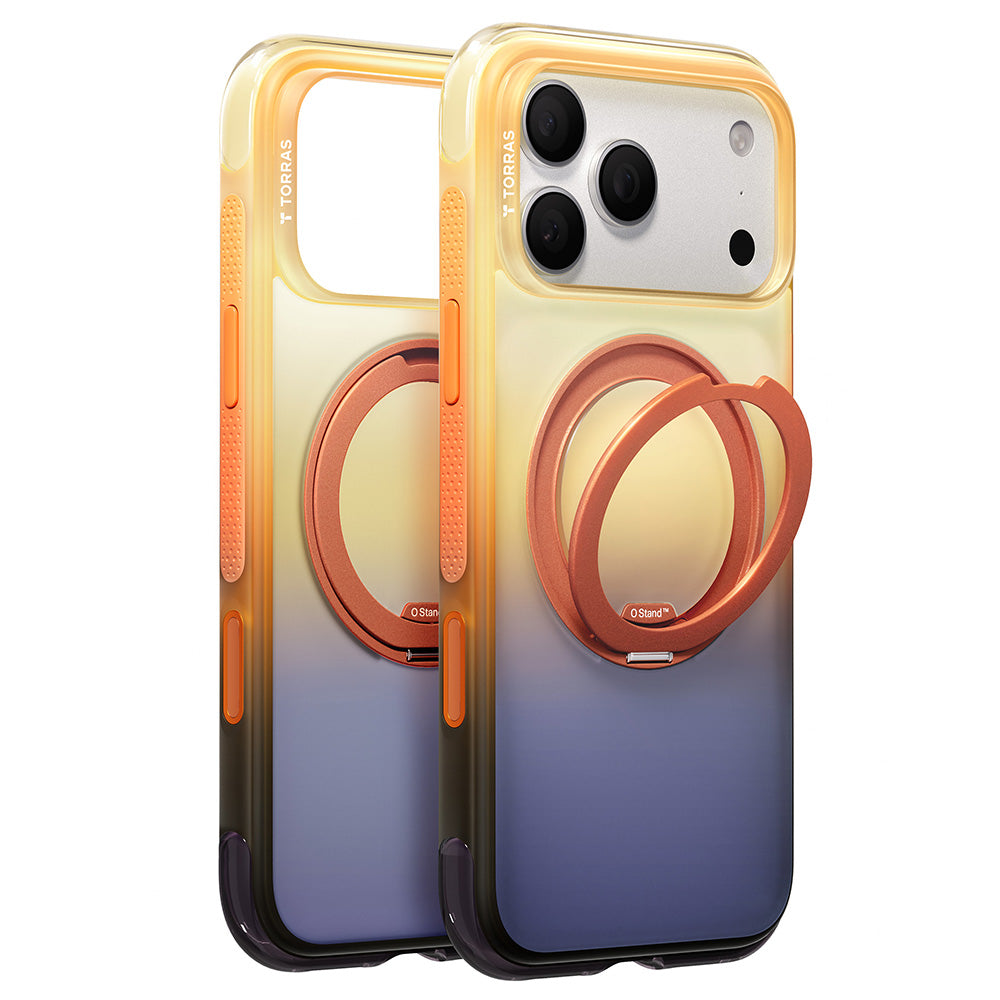 Husa de protectie Torras Ostand O3 Air Gradient compatibil cu iPhone 18 Pro Max / iPhone 17 Pro Max, Albastru