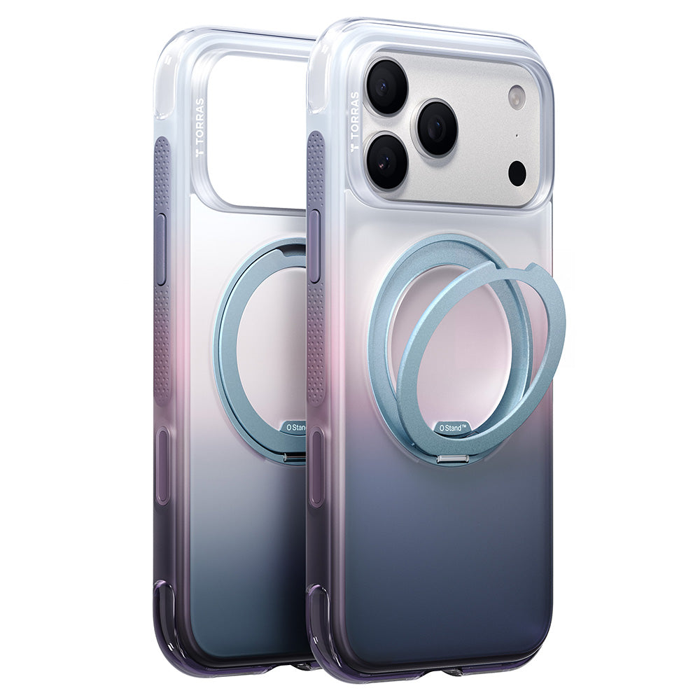 Husa de protectie Torras Ostand O3 Air Gradient compatibil cu iPhone 18 Pro Max / iPhone 17 Pro Max, Mov
