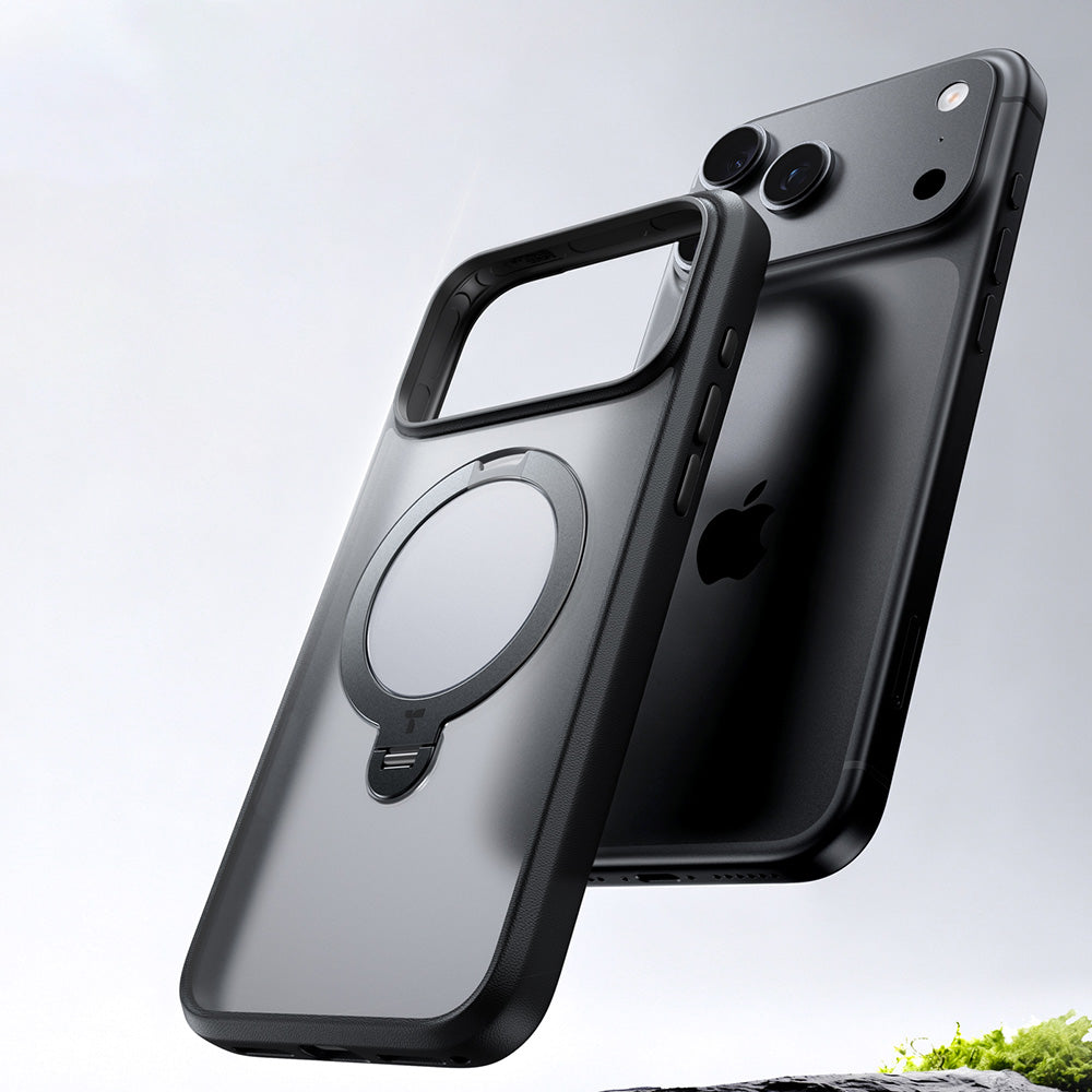 Husa de protectie Torras Ostand Spin Series compatibil cu iPhone 18 Pro / iPhone 17 Pro, Negru
