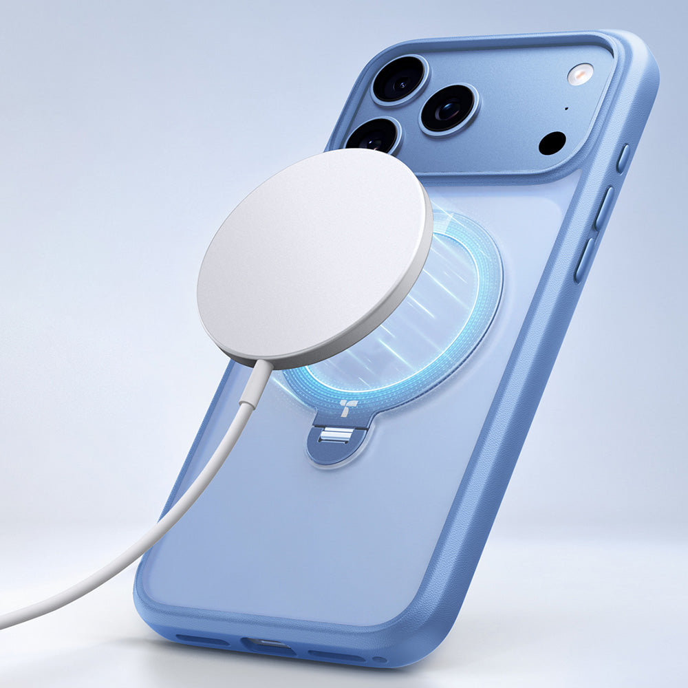 Husa de protectie Torras Ostand Spin Series compatibil cu iPhone 18 Pro Max / iPhone 17 Pro Max, Albastru