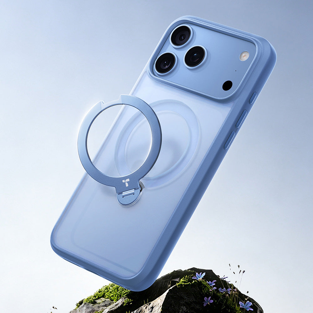 Husa de protectie Torras Ostand Spin Series compatibil cu iPhone 18 Pro Max / iPhone 17 Pro Max, Albastru
