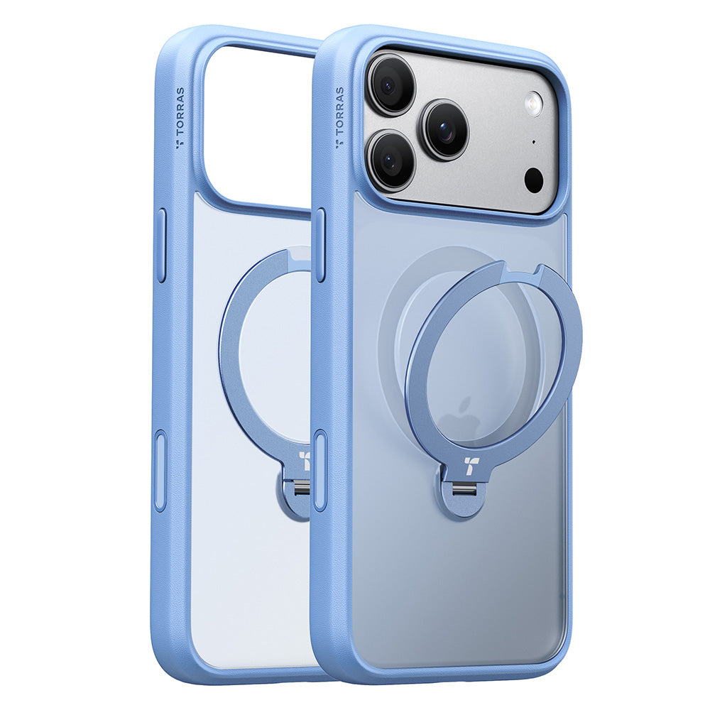 Husa de protectie Torras Ostand Spin Series compatibil cu iPhone 18 Pro Max / iPhone 17 Pro Max, Albastru