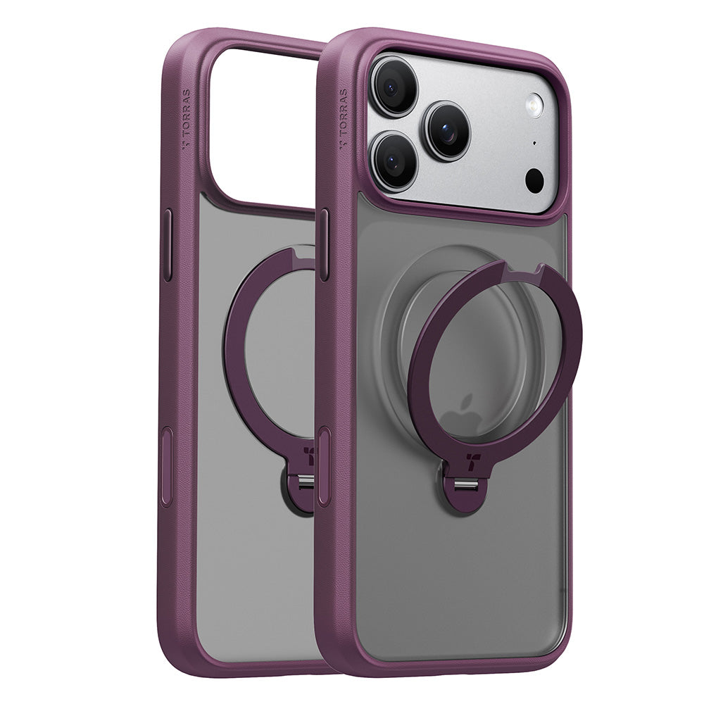 Husa de protectie Torras Ostand Spin Series compatibil cu iPhone 17 Pro / iPhone 18 Pro, Mov