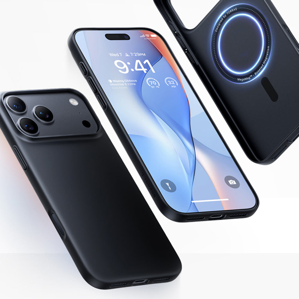 Husa de protectie Torras OriginFit-Mag compatibil cu iPhone 18 Pro / iPhone 17 Pro, Negru
